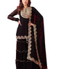 Women's Faux Georgette Embroidered Kurti With Plazzo and Dupatta Set (BLACKLUXE CRAFTS) - BLACKLUXECRAFTS