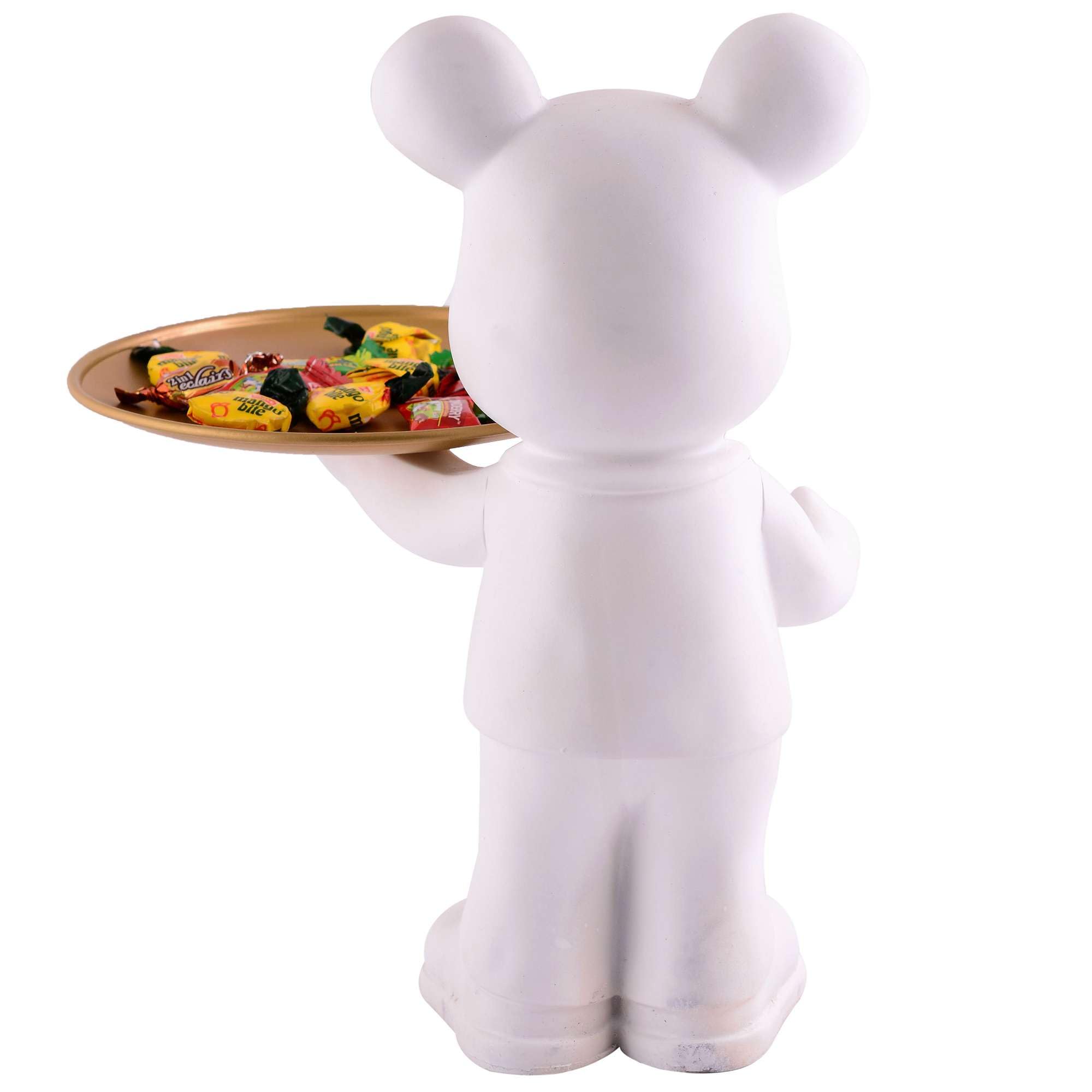 Handmade Resin Bear Candy Holder – White Decorative Animal Snack Tray | Modern Home Decor, Tabletop Organizer & Gift from India (BLACKLUXE CRAFTS) - BLACKLUXECRAFTS