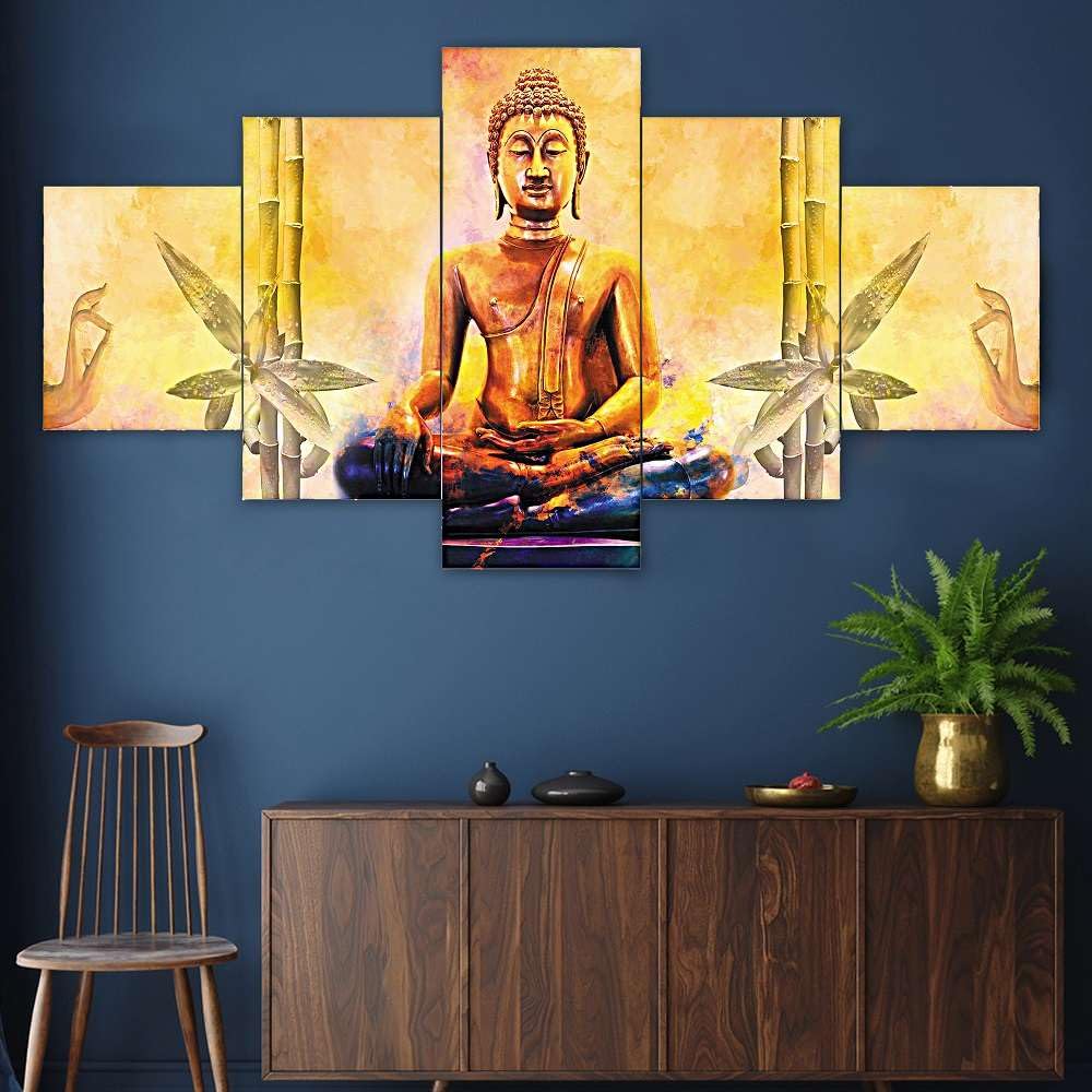 BLACKLUXE LIFESTYLE LTD Set of Five MDF Framed 3D Wall Painting for Home Decoration, Big Size Painting for Living Room, Bedroom (17x30 inches) WE 1 - BLACKLUXECRAFTS