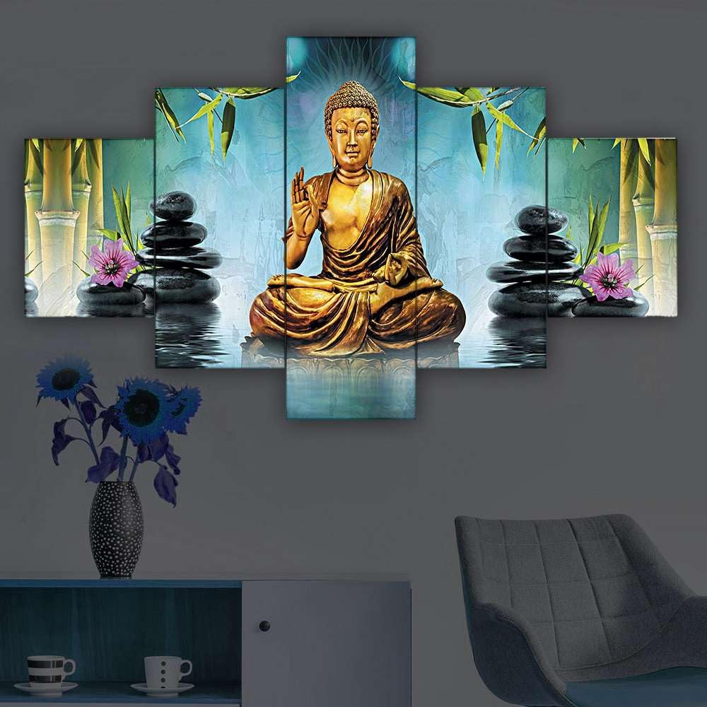 BLACKLUXE LIFESTYLE LTD Set of Five MDF Framed 3D Wall Painting for Home Decoration, Big Size Painting for Living Room, Bedroom (17x30 inches) WE 1 - BLACKLUXECRAFTS
