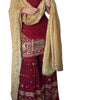 Women's Faux Georgette Embroidered Straight Kurti With Sharara and Dupatta Set (BLACKLUXE CRAFTS) - BLACKLUXECRAFTS