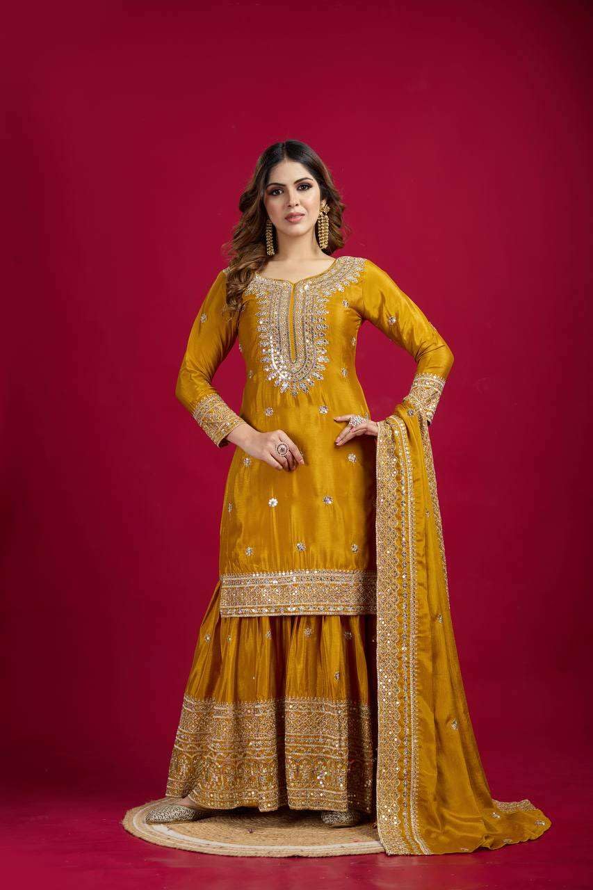 Black Embroidered Sharara Suit with Dupatta | Designer Indian Ethnic Wear | Party & Wedding Outfit for Women (BLACKLUXE CRAFTS) - BLACKLUXECRAFTS