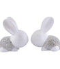 Elegant White Bunny Couple Figurines – Handmade Resin Rabbit Statues with Silver Detailing for Home Décor & Gifting (BLACKLUXE CRAFTS) - BLACKLUXECRAFTS