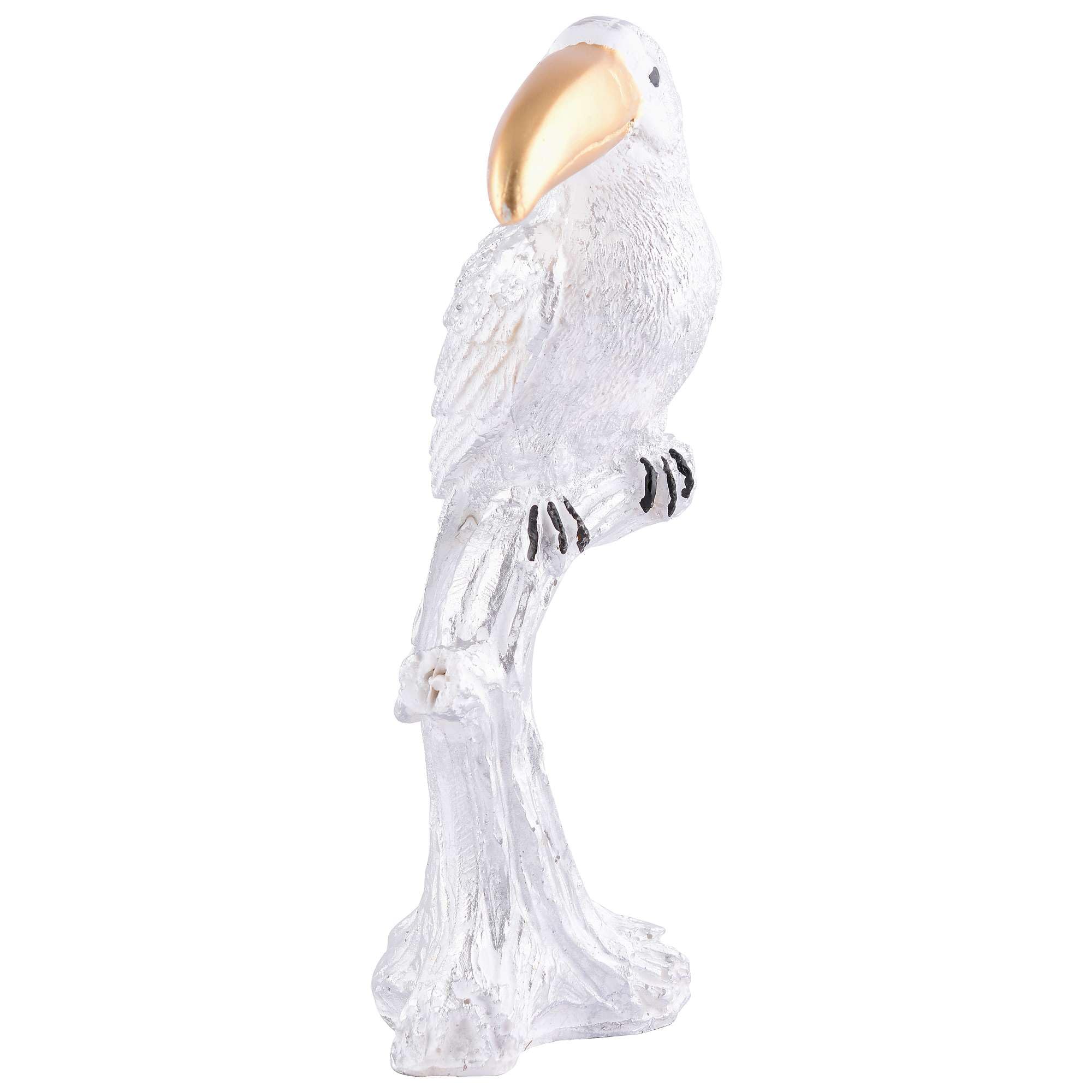 White Toucan Bird Figurine – Handcrafted Resin Tropical Bird Statue with Golden Beak for Modern Home Décor (BLACKLUXE CRAFTS) - BLACKLUXECRAFTS