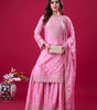 Embroidered Sharara Suit with Dupatta – Designer Party Wear Indian Outfit for Women (BLACKLUXE CRAFTS) - BLACKLUXECRAFTS