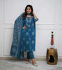 Embroidered Cotton Kurta Set with Dupatta – Elegant Indian Ethnic Wear for Women (BLACKLUXE CRAFTS) - BLACKLUXECRAFTS
