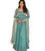 Women's Fandy Silk Embroidered Anarkali Kurti Gown With Dupatta Set (BLACKLUXE CRAFTS) - BLACKLUXECRAFTS