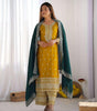 Women's Chinnon Silk Embroidered Straight Kurti With Pants and Dupatta Set (BLACKLUXE CRAFTS) - BLACKLUXECRAFTS