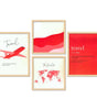 Travel Wall Art Set – Airplane, World Map & Typography Posters | Red Modern Canvas Prints for Living Room, Office & Bedroom | Adventure Home Decor ( 36X24 Inches ) (BLACKLUXE CRAFTS) - BLACKLUXECRAFTS