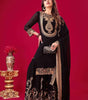 Women's Faux Georgette Ensemble with Embroidery & Sequence Work Kurti With Sharara and Dupatta Set (BLACKLUXE CRAFTS) - BLACKLUXECRAFTS
