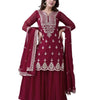 Women's Georgette Embroidered Kurti With Sharara & Dupatta Set (BLACKLUXE CRAFTS) - BLACKLUXECRAFTS