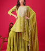 Embroidered Kurta Sharara Set with Dupatta – Designer Indian Wedding & Party Wear Outfit for Women (BLACKLUXE CRAFTS) - BLACKLUXECRAFTS