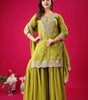 Women's Georgette Embroidered Kurti With Sharara & Dupatta Set (BLACKLUXE CRAFTS) - BLACKLUXECRAFTS