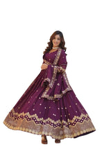 Embroidered Anarkali Set with Dupatta – Designer Indian Wedding & Festive Wear Outfit for Women (BLACKLUXE CRAFTS) - BLACKLUXECRAFTS
