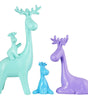 Colorful Reindeer Family Figurine Set – Modern Resin Deer Statues with Golden Antlers for Home Décor & Gifting (Set of 3) (BLACKLUXE CRAFTS) - BLACKLUXECRAFTS