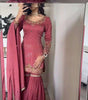 Women's Gold Crush Embroidered Straight Kurta with Sharara & Dupatta Set (BLACKLUXE CRAFTS) - BLACKLUXECRAFTS