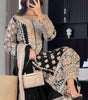 Black Embroidered Pakistani Suit with Heavy Silver Zari & Sequin Work | Designer Salwar Kameez with Dupatta for Women (BLACKLUXE CRAFTS) - BLACKLUXECRAFTS