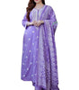 Elegant Lavender Cotton Anarkali Kurta Set with Dupatta – Hand Embroidered Ethnic Wear for Women (BLACKLUXE CRAFTS) - BLACKLUXECRAFTS