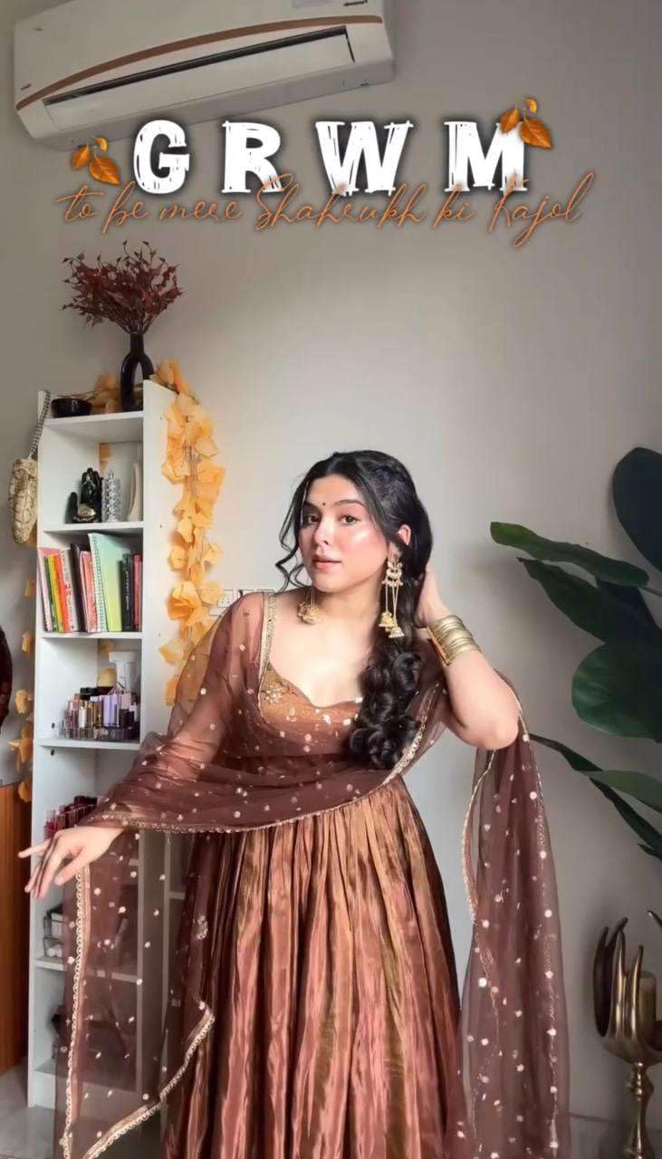 Women's Fandy Silk Embroidered Anarkali Sleeveless Kurti (Gown) With Pant and Twill Net Dupatta (BLACKLUXE CRAFTS) - BLACKLUXECRAFTS