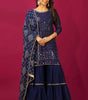 Georgette Sharara Suit with Mirror Work & Embroidered Dupatta | Party Wear Indian Ethnic Set (BLACKLUXE CRAFTS) - BLACKLUXECRAFTS