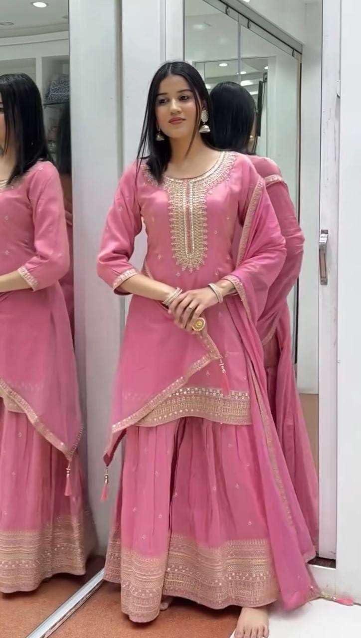 Embroidered Sharara Suit with Dupatta – Elegant Party Wear Indian Outfit for Women
(BLACKLUXE CRAFTS) - BLACKLUXECRAFTS