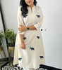 Handmade Cotton Kurta Set with Blue Elephant Embroidery – Casual & Office Wear for Women (BLACKLUXE CRAFTS) - BLACKLUXECRAFTS