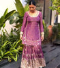 Women's Fandy Silk Embroidered Straight Kurta With Sharara and Dupatta Set (BLACKLUXE CRAFTS) - BLACKLUXECRAFTS
