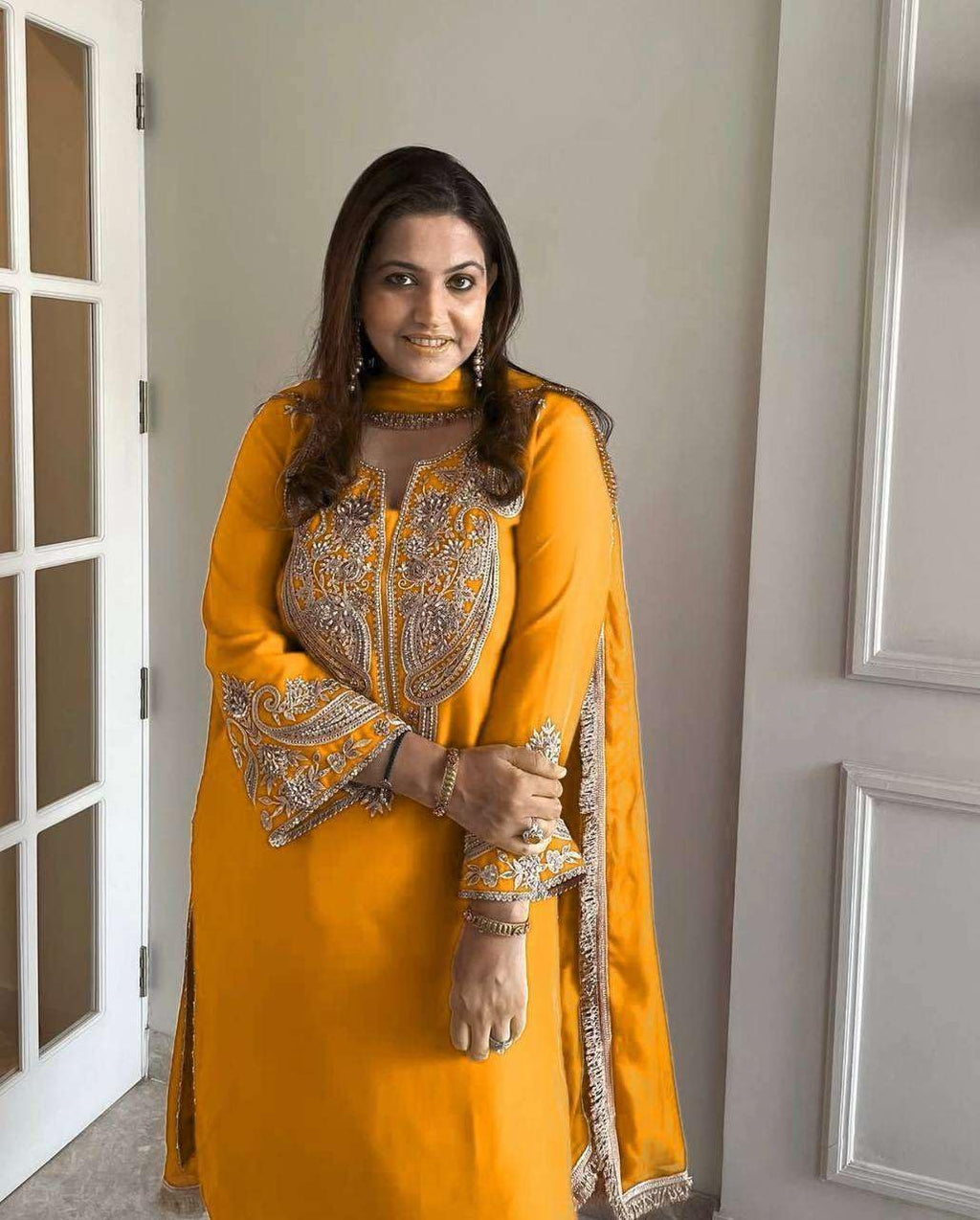 Mustard Yellow Embroidered Kurta Set with Dupatta – Festive & Wedding Party Wear Indian Outfit for Women
(BLACKLUXE CRAFTS) - BLACKLUXECRAFTS