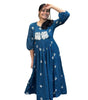 Anarkali Kurta with White Embroidery | Women’s Ethnic Festive & Casual Wear (BLACKLUXE CRAFTS) - BLACKLUXECRAFTS