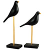 Elegant Black Bird Figurines on Golden Stand – Handmade Resin Decorative Sculpture Set for Modern Home & Office Decor (BLACKLUXE CRAFTS) - BLACKLUXECRAFTS