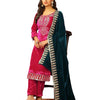 Velvet Embroidered Suit Set with Pink Dupatta – Designer Indian Wedding & Festive Wear Outfit (BLACKLUXE CRAFTS) - BLACKLUXECRAFTS