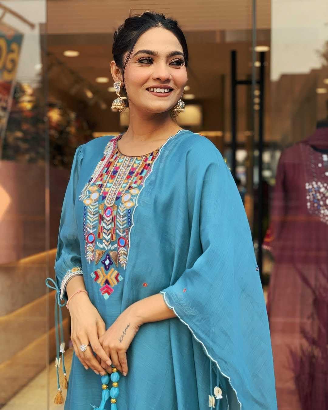 Mirror Work Kurta Set with Dupatta – Elegant Indian Ethnic Wear for Women (BLACKLUXE CRAFTS) - BLACKLUXECRAFTS