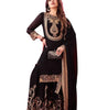 Women's Faux Georgette Ensemble with Embroidery & Sequence Work Kurti With Sharara and Dupatta Set (BLACKLUXE CRAFTS) - BLACKLUXECRAFTS