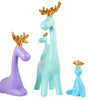 Colorful Reindeer Family Figurine Set – Modern Resin Deer Statues with Golden Antlers for Home Décor & Gifting (Set of 3) (BLACKLUXE CRAFTS) - BLACKLUXECRAFTS