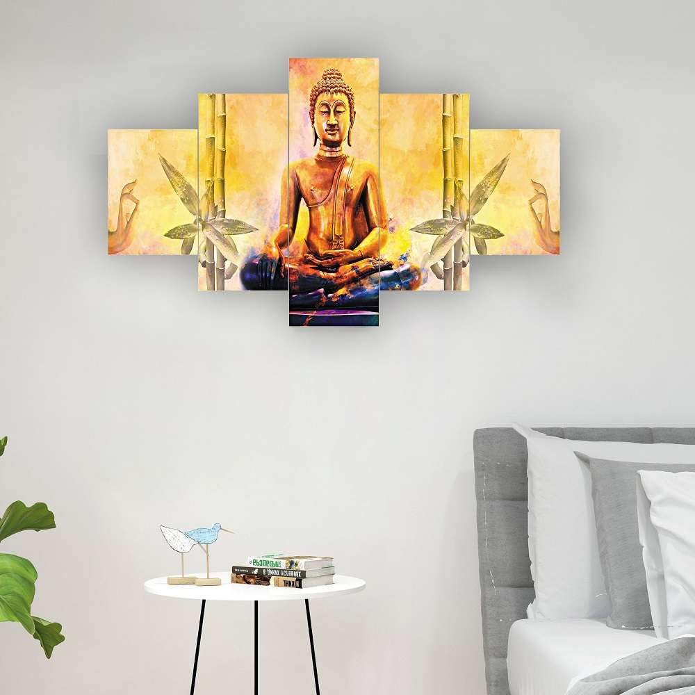 BLACKLUXE LIFESTYLE LTD Set of Five MDF Framed 3D Wall Painting for Home Decoration, Big Size Painting for Living Room, Bedroom (17x30 inches) WE 1 - BLACKLUXECRAFTS