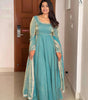 Women's Fandy Silk Embroidered Anarkali Kurti Gown With Dupatta Set (BLACKLUXE CRAFTS) - BLACKLUXECRAFTS