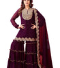Women's Faux Georgette Embroidered Kurti With Plazzo and Dupatta Set (BLACKLUXE CRAFTS) - BLACKLUXECRAFTS