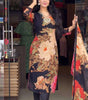 Black Floral Printed Suit Set with Dupatta – Elegant Indian Ethnic Wear for Parties & Festive Occasions (BLACKLUXE CRAFTS) - BLACKLUXECRAFTS