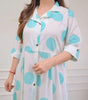 Women’s White Maxi Dress with Polka Dots – Casual Button-Down Long Shirt Dress with Pockets (BLACKLUXE CRAFTS) - BLACKLUXECRAFTS