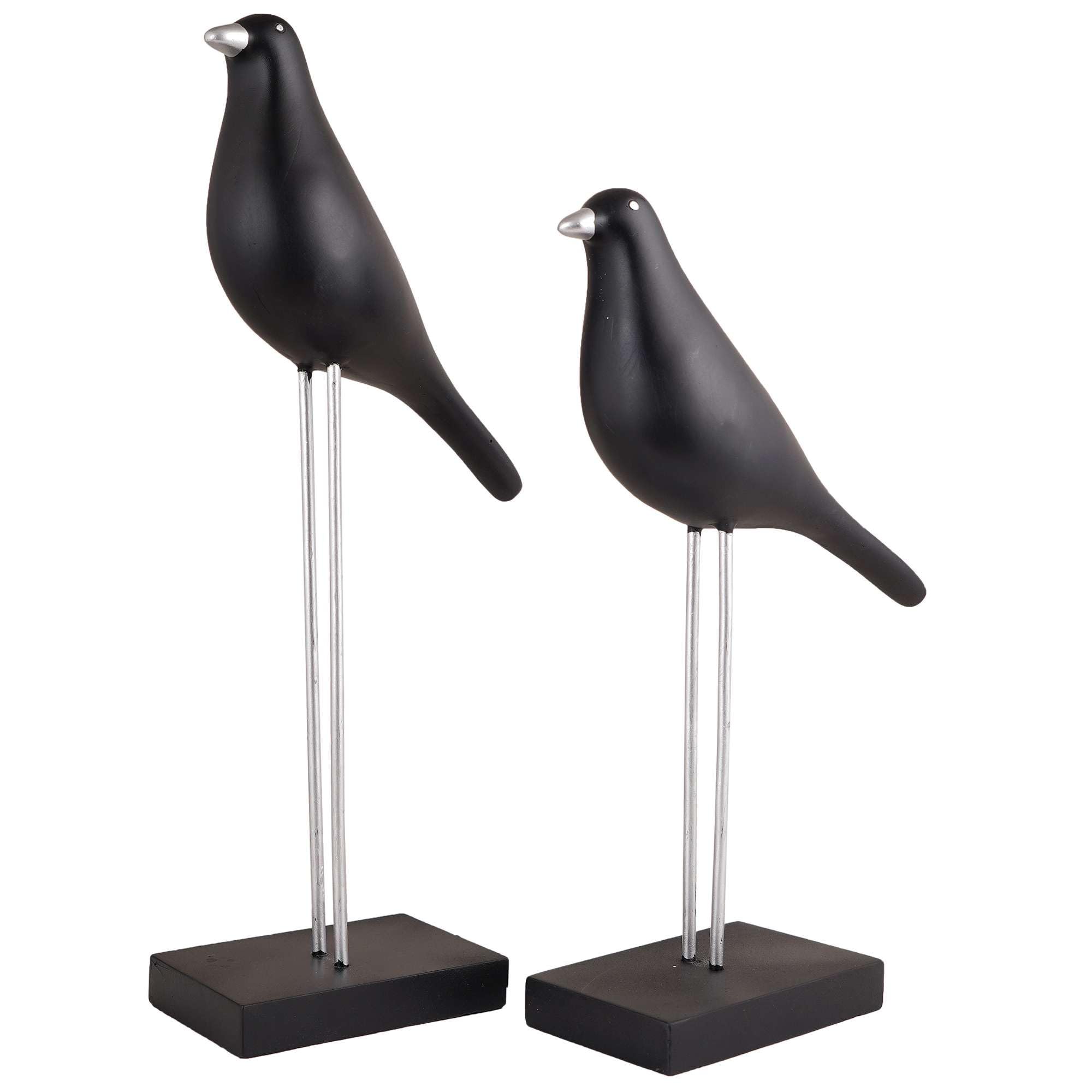 Modern Black Bird Figurines on Stand – Handmade Resin Decorative Sculpture Set for Home, Office & Minimalist Decor (BLACKLUXE CRAFTS) - BLACKLUXECRAFTS