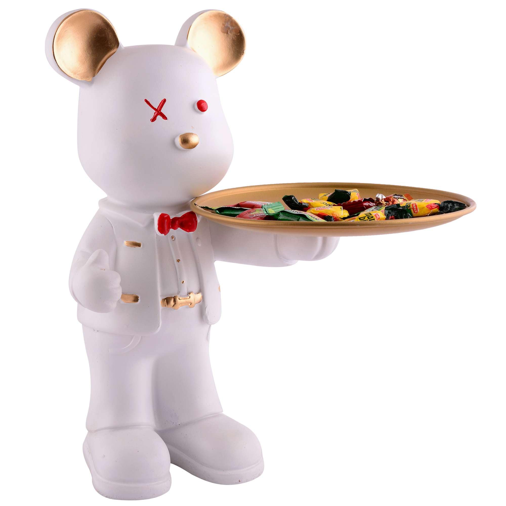 Handmade Resin Bear Candy Holder – White Decorative Animal Snack Tray | Modern Home Decor, Tabletop Organizer & Gift from India (BLACKLUXE CRAFTS) - BLACKLUXECRAFTS