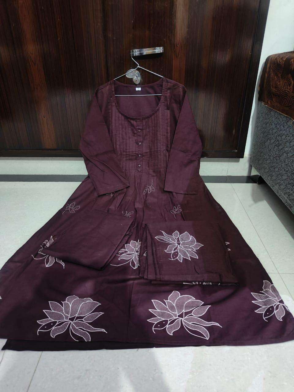 Embroidered Cotton Kurta Set with Dupatta – Elegant Party & Festive Wear for Women (BLACKLUXE CRAFTS) - BLACKLUXECRAFTS