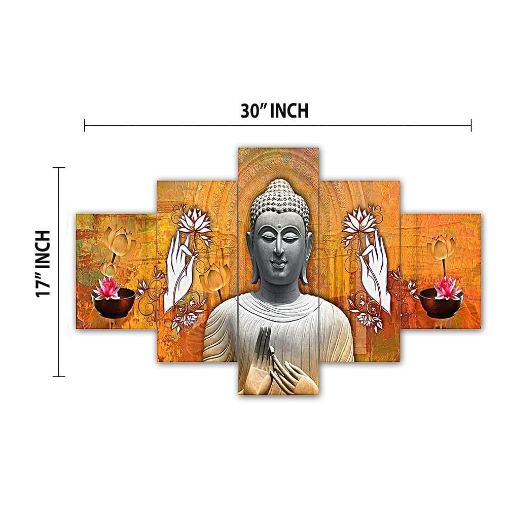 BLACKLUXE LIFESTYLE LTD Set of Five MDF Framed 3D Wall Painting for Home Decoration, Big Size Painting for Living Room, Bedroom (17x30 inches) WE 1 - BLACKLUXECRAFTS