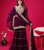 Women's Faux Georgette Embroidered Kurti With Plazzo and Dupatta Set (BLACKLUXE CRAFTS) - BLACKLUXECRAFTS