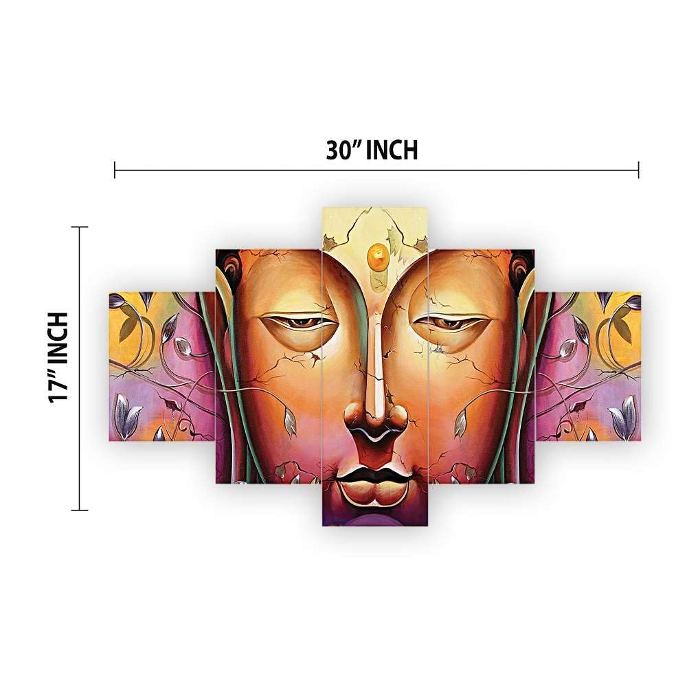 BLACKLUXE LIFESTYLE LTD Set of Five MDF Framed 3D Wall Painting for Home Decoration, Big Size Painting for Living Room, Bedroom (17x30 inches) WE 1 - BLACKLUXECRAFTS