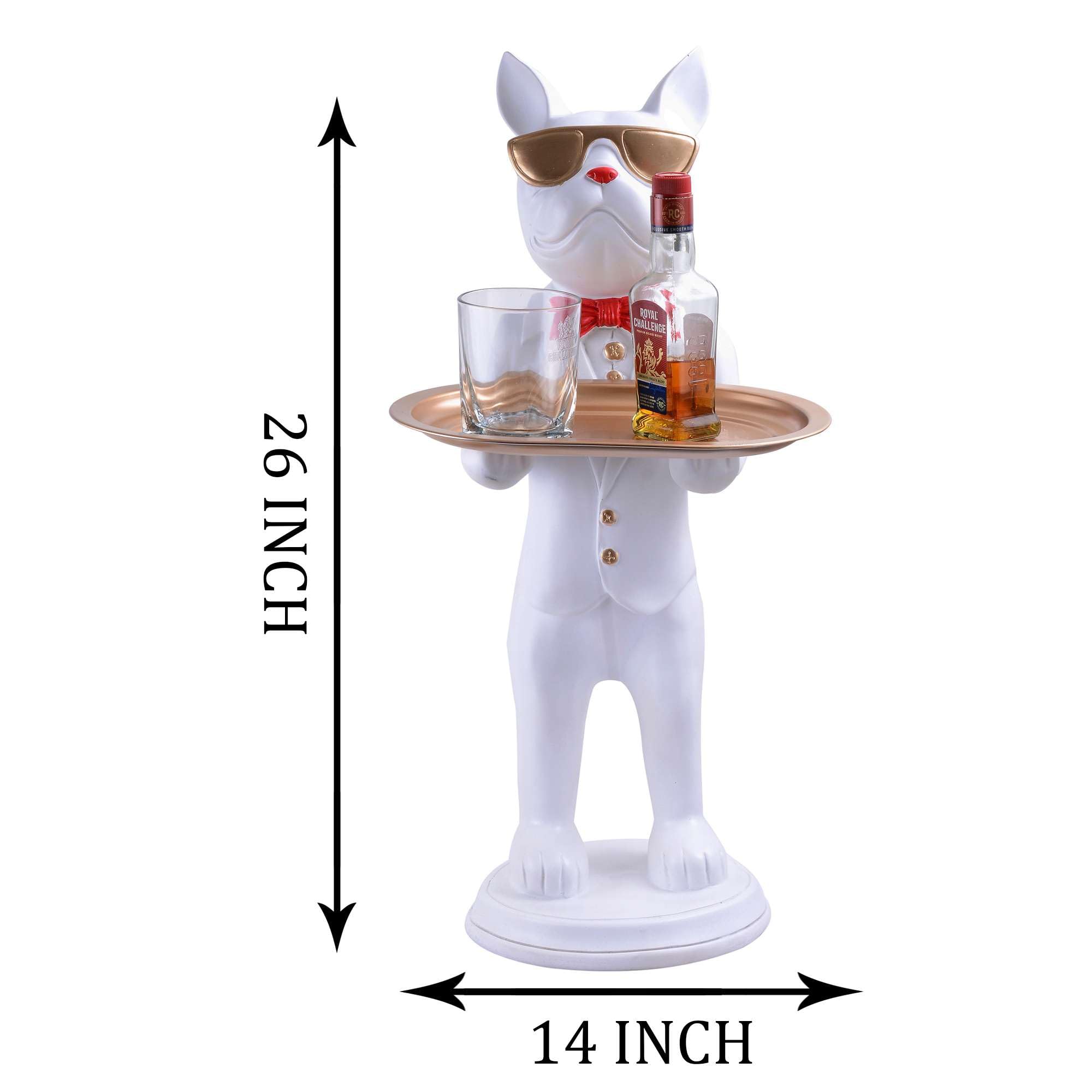 Luxury Rabbit Butler Statue with Tray – White Resin Animal Figurine for Home, Bar & Restaurant Décor (BLACKLUXE CRAFTS) - BLACKLUXECRAFTS