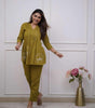 Cotton Co-ord Set for Women – Pleated Kurta with Floral Embroidery and Pants (BLACKLUXE CRAFTS) - BLACKLUXECRAFTS