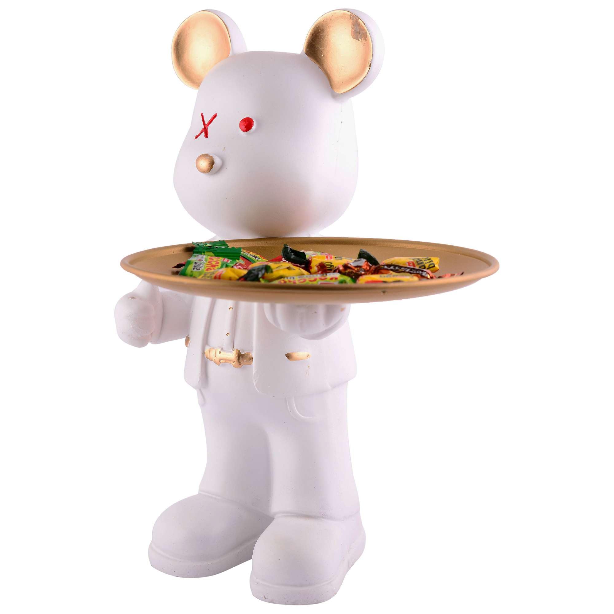 Handmade Resin Bear Candy Holder – White Decorative Animal Snack Tray | Modern Home Decor, Tabletop Organizer & Gift from India (BLACKLUXE CRAFTS) - BLACKLUXECRAFTS
