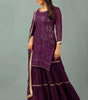 Georgette Sharara Suit with Mirror Work & Embroidered Dupatta | Party Wear Indian Ethnic Set (BLACKLUXE CRAFTS) - BLACKLUXECRAFTS