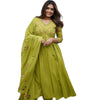 Women's Cotton Embroidered Long Anarkali Kurti With Pant and Dupatta Set (BLACKLUXE CRAFTS) - BLACKLUXECRAFTS